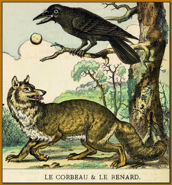 La fable de la Fontaine du corbeau et du renard
